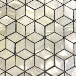 Cube shaped mother of pearl mosaic tiles