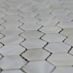 Hexagon shaped mother of pearl mosaic tiles