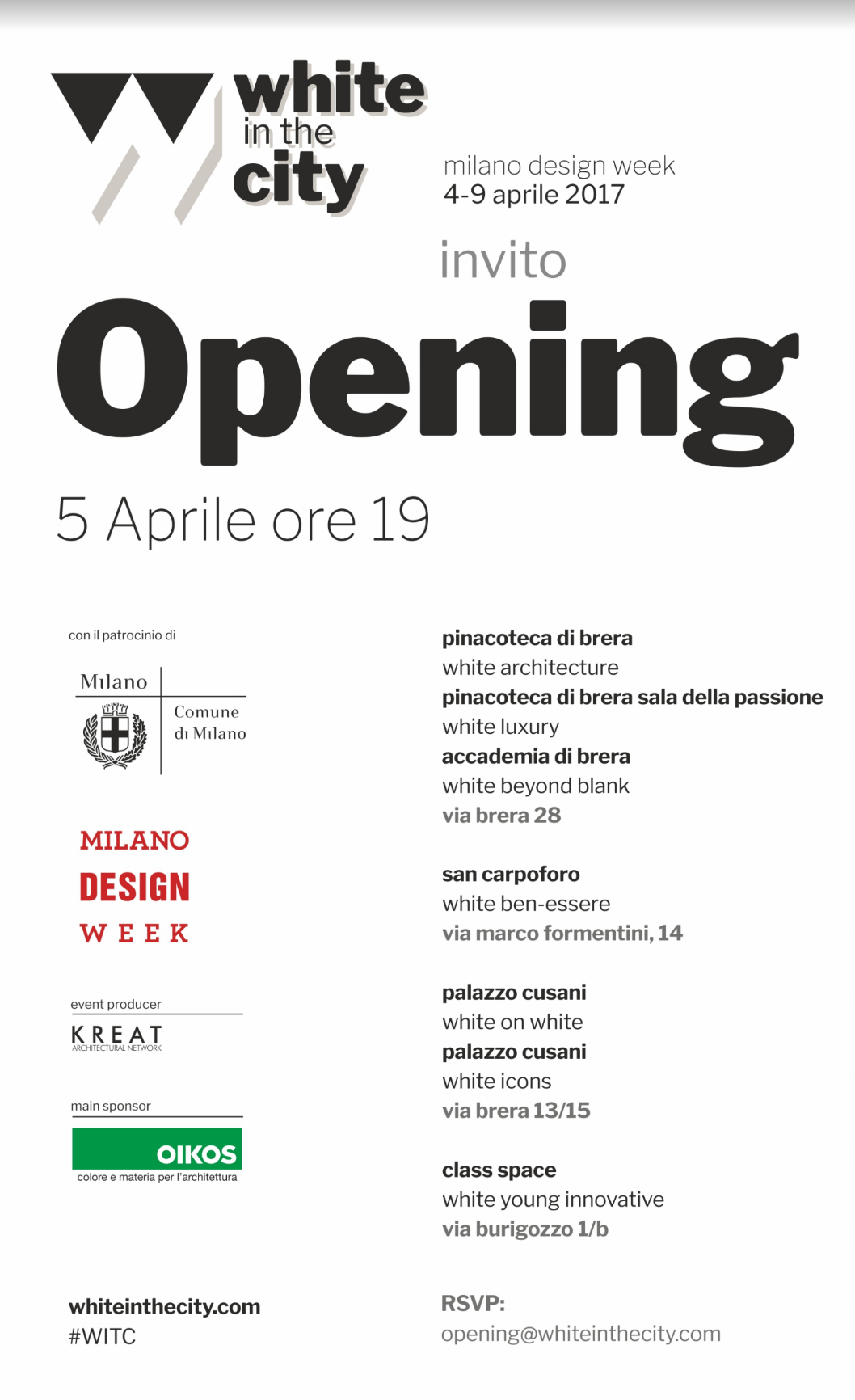 Milano Invitation White in the city invitation