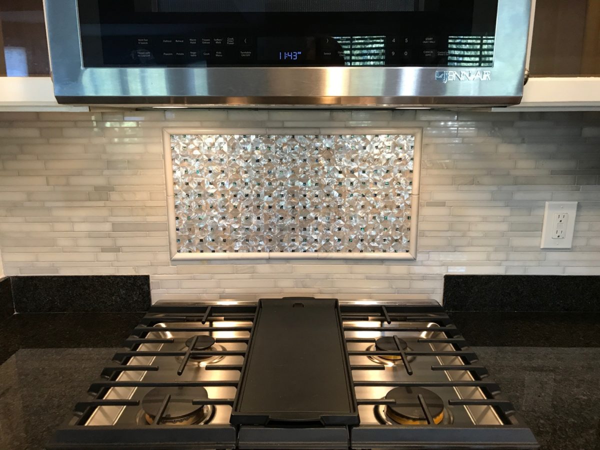 Siminetti Gemstone Mother of Pearl Kitchen Backsplash Siminetti Gemstone Decorative Panel