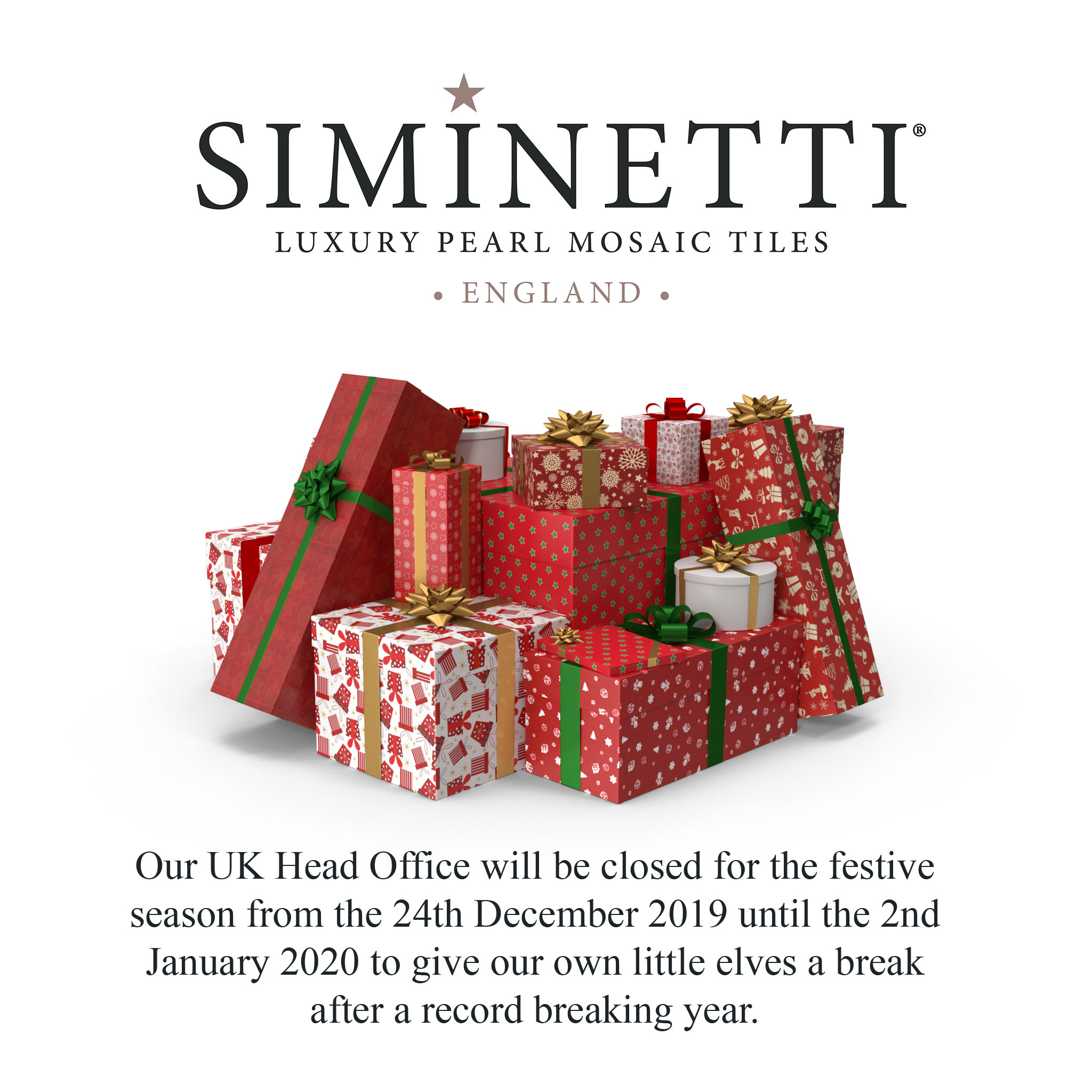 Xmas Closing 2019 Siminetti Christmas 2019