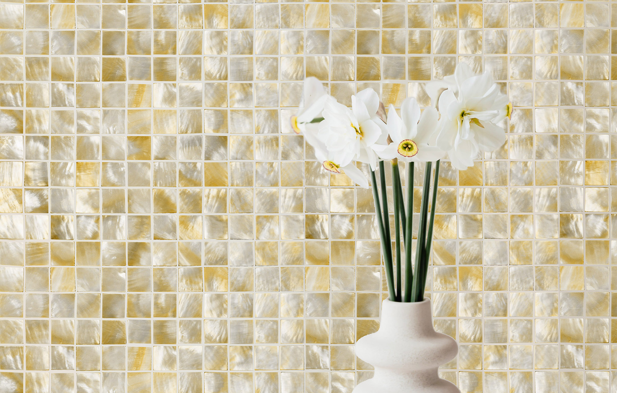 Golden Promise Yellow Mosaic Tiles