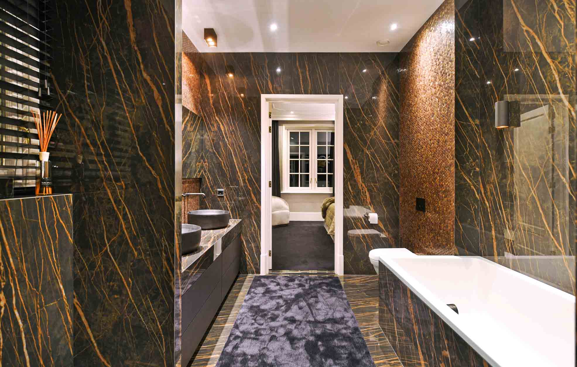 Large bathroom with Gentle Earth Hexagons
